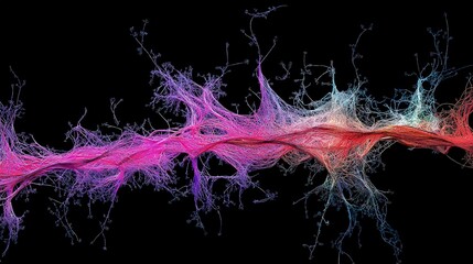 Poster - Dynamic flow of colorful lines abstract art digital illustration modern environment close-up visual energy