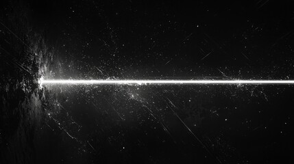 Aufkleber - Abstract dark environment close-up of a single light streak illuminating the darkness in digital art