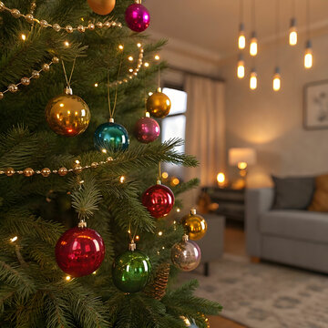 christmas and new-year background with ornament