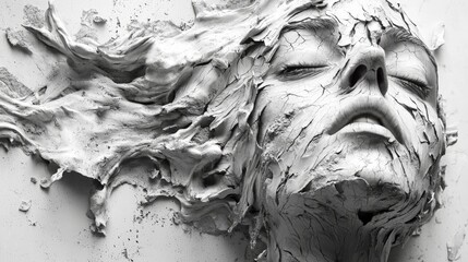 Poster - Symbolic skin cracking patterns artistic studio fine art abstract environment close-up viewpoint human emotion concept