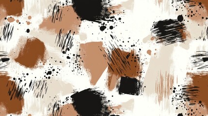 Poster - Abstract pattern featuring earthy tones and brushstroke textures for artistic design use.