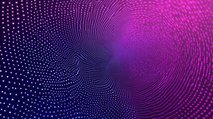 Poster - Abstract swirling pattern with dots in purple and blue hues, creating a dynamic visual effect.