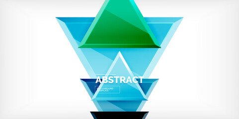 Aufkleber - Abstract background - colorful triangles with 3d effect. Vector Illustration For Wallpaper, Banner, Background, Card, Book Illustration, landing page