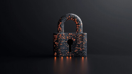 Aufkleber - digital lock symbolizing encryption and security in cyber environment. lock features modern design with textured surface, representing advanced technology and protection