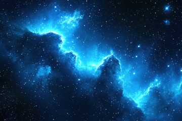 Wall Mural - An ethereal blue nebula showcases the beauty of the universe. 