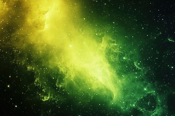 Wall Mural - A captivating green nebula fills the cosmic background.