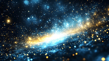 Poster - A captivating cosmic scene featuring a vibrant galaxy filled with shimmering stars and luminous colors against a dark backdrop