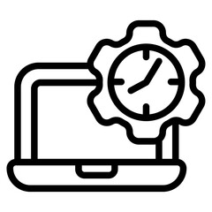 Wall Mural - Time management Line Icon