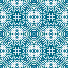 Wall Mural - Christmas seamless pattern. Christmas background blue. Snowflake pattern. Happy New Year