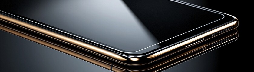 Poster - macro close-up photography of a high-end smartphone, luxurious login interface visible, capturing pr