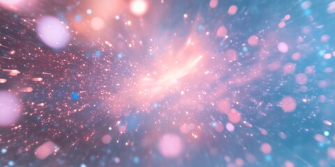 Poster - High-energy particle streams create a vibrant and dynamic texture in a mesmerizing cosmic environment filled with color and movement