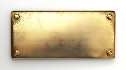 Golden Metallic Plate Mockup Closeup on Plain Backdrop. AI Generated