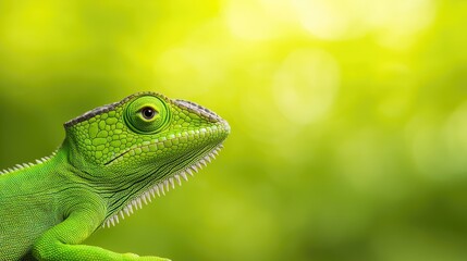 Lizard observing its surroundings natural habitat wildlife photography lush green environment close-up nature's serenity