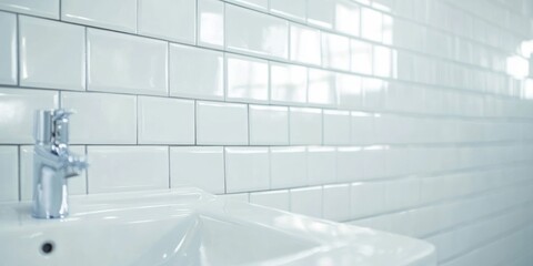 Poster - Shiny porcelain fixtures enhancing the elegance of a modern bathroom design in a bright and clean environment