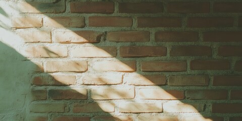Poster - Texture of stacked brick walls with natural light casting shadows in a rustic setting