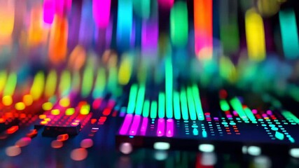 Poster - A mesmerizing display of colorful lights and blurred patterns creates an abstract digital representation, showcasing vibrant visuals ideal for creative projects.