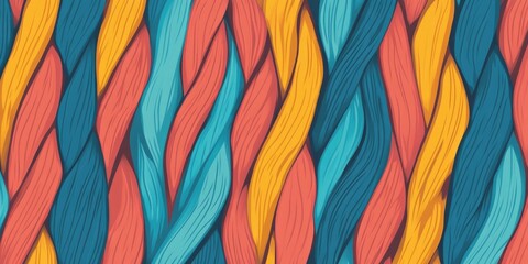 Poster - Vibrant seamless texture pattern of taut industrial cables displaying dynamic color contrasts and intricate designs