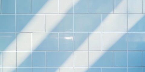 Poster - Bright blue ceramic tile banner with contrasting empty space for design