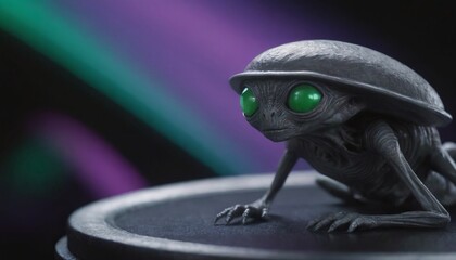 Wall Mural - alien creature on spaceship, realistic illustration
