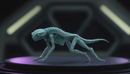 Wall Mural - alien creature on spaceship, realistic illustration