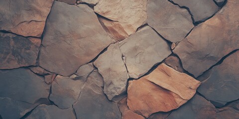 Poster - Warm rock surface texture showcasing earth tones and natural patterns in a rugged arrangement