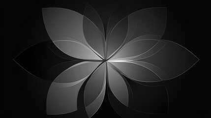 Poster - Abstract grayscale floral design. Elegant and minimalist.