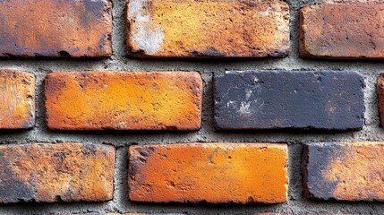 Poster - Close up of a brick wall with varying colors and textures.
