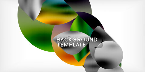Poster - Color geometric shapes background shadow circles