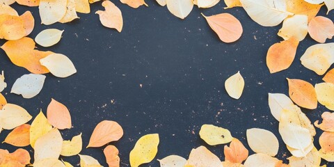 Poster - Decorative banner featuring scattered petals creating an inviting empty space for text or design
