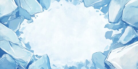 Poster - Contrast banner design featuring ice shards framing an empty space for text or graphics