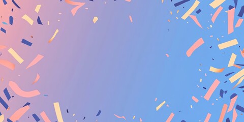 Poster - Colorful confetti banner with empty space for messages, perfect for celebrations and events