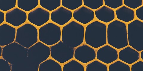 Aufkleber - Explore the intricate design of a honeycomb banner with bold contrast and ample empty space