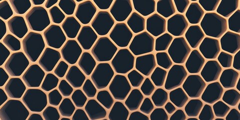 Poster - Honeycomb pattern with contrast empty space in the center ideal for creative design projects