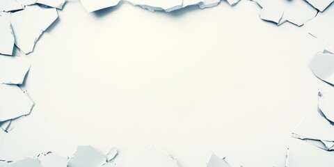 Poster - Contrast of porcelain shards framing an empty space, ideal for artistic expressions and invitations to creativity