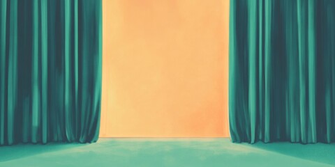 Poster - Contrast banner featuring empty space framed by card stacks, ideal for presentations or announcements