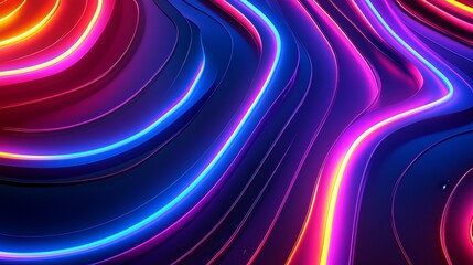 Abstract neon light swirls background