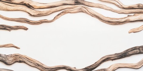 Aufkleber - Banner design featuring driftwood accents and a contrasting empty space for text or graphics
