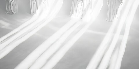 Aufkleber - Elegant banner featuring miniature statues and clean shadows in a minimalist design