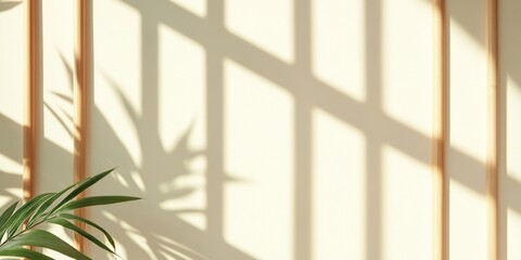 Aufkleber - Creative banner design featuring bamboo flutes and contrasting empty space with clean shadows for artistic presentation