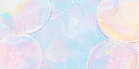 Poster - Bright and airy banner design featuring soap bubbles with a clear contrasting space in the center for text and visuals