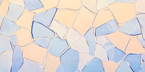 Poster - Mosaic glass pieces forming a vibrant banner with spacious contrast and clean shadows