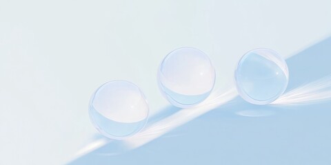 Poster - Elegant banner design featuring glass marbles creating a contrasting visual appeal and clean shadows