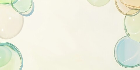 Poster - Contrast banner featuring colorful glass marbles creating an artistic border with an empty space for text or graphics