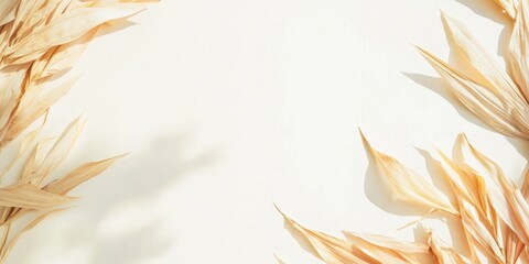 Poster - Dried corn husks frame an empty space for creative use in autumn decoration or agricultural themes