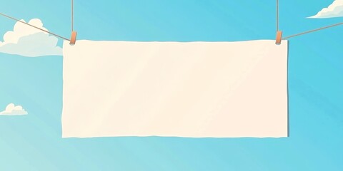 Aufkleber - Colorful banner suspended in blue sky with balloon strings, perfect for announcements and celebrations