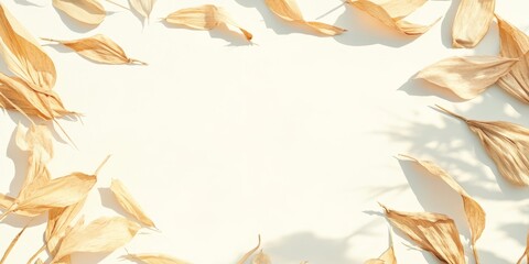 Poster - Dried corn husks frame a blank canvas for creative projects in autumn's warm light