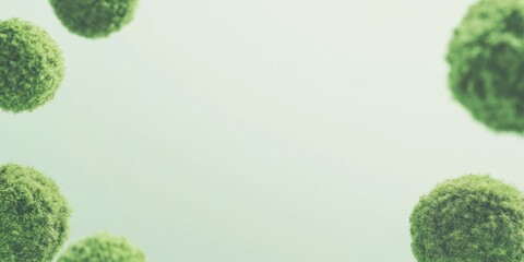 Poster - Moss balls arranged on a clean, contrasting background with ample empty space for design