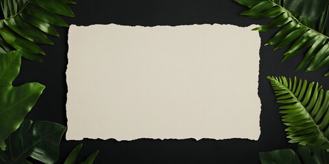 Aufkleber - Banner featuring papyrus leaves and contrast empty space for creative designs and announcements