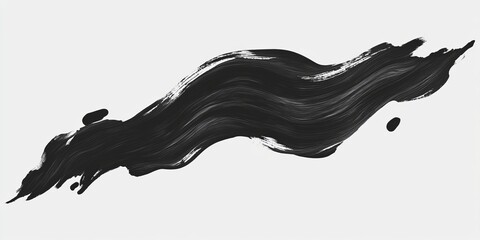 Aufkleber - Bold black ink stroke on a clean background enhancing creative design potential