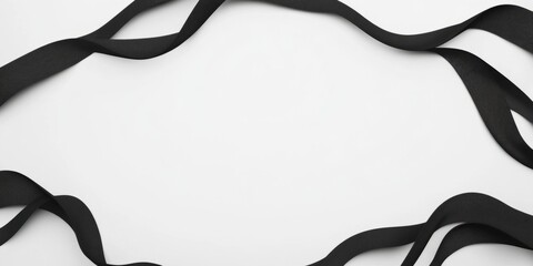 Aufkleber - Elegant banner design featuring black velvet ribbons and empty contrast space for creative use
